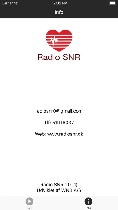 Capturas de tela do Radio SNR