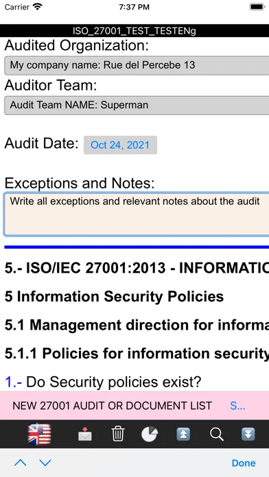 ISO 27001 IT Checklist-Test应用截图