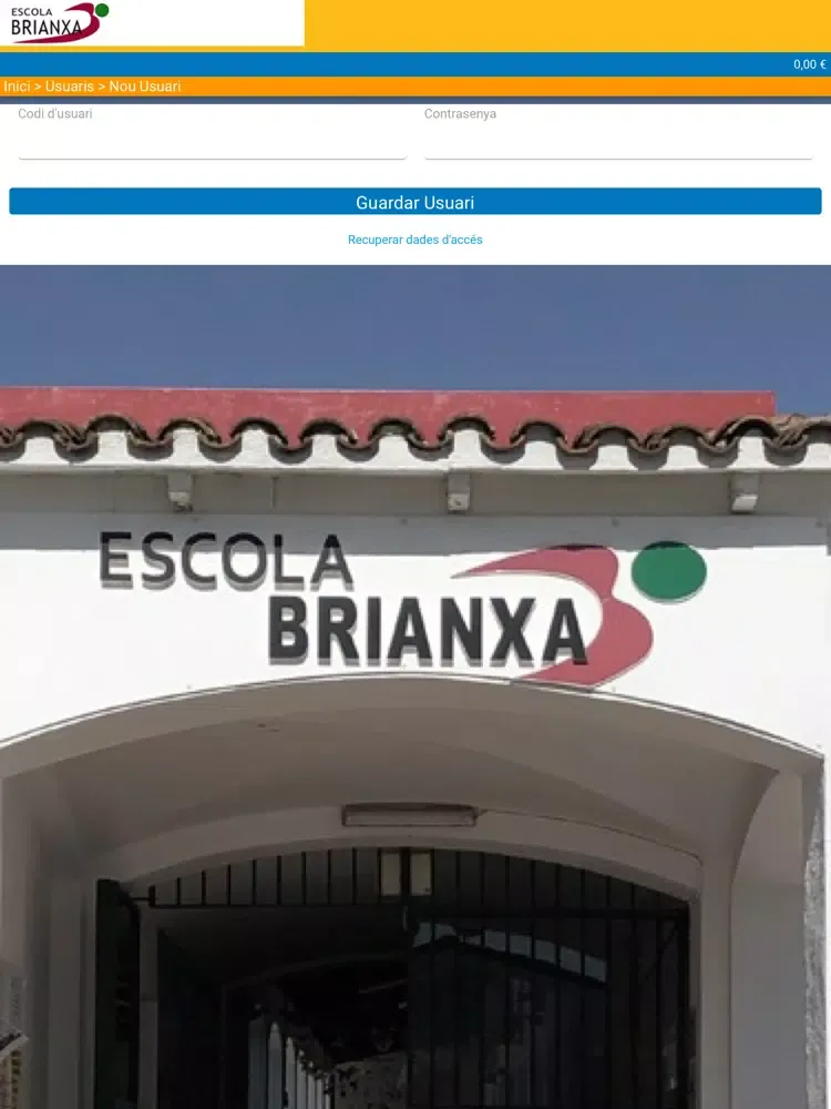 Tangkapan layar Escola Brianxa iPad 