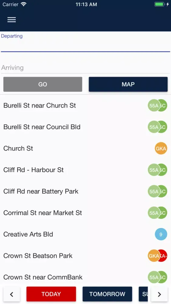 Tangkapan layar UOW Shuttle – Timetables & GPS