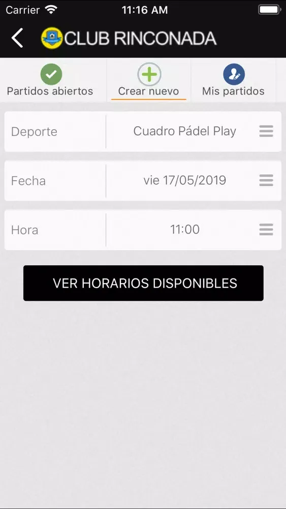 Ảnh chụp màn hình của Club Rinconada