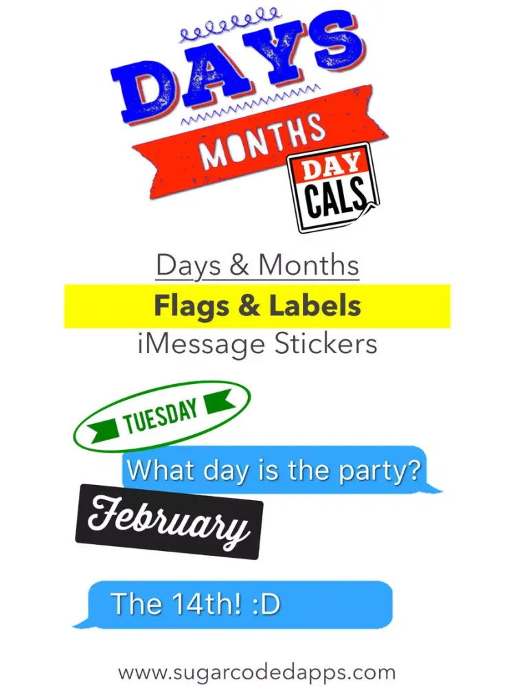 DayCals: Days & Months Calendar Stickers iPad  স্ক্রিনশট