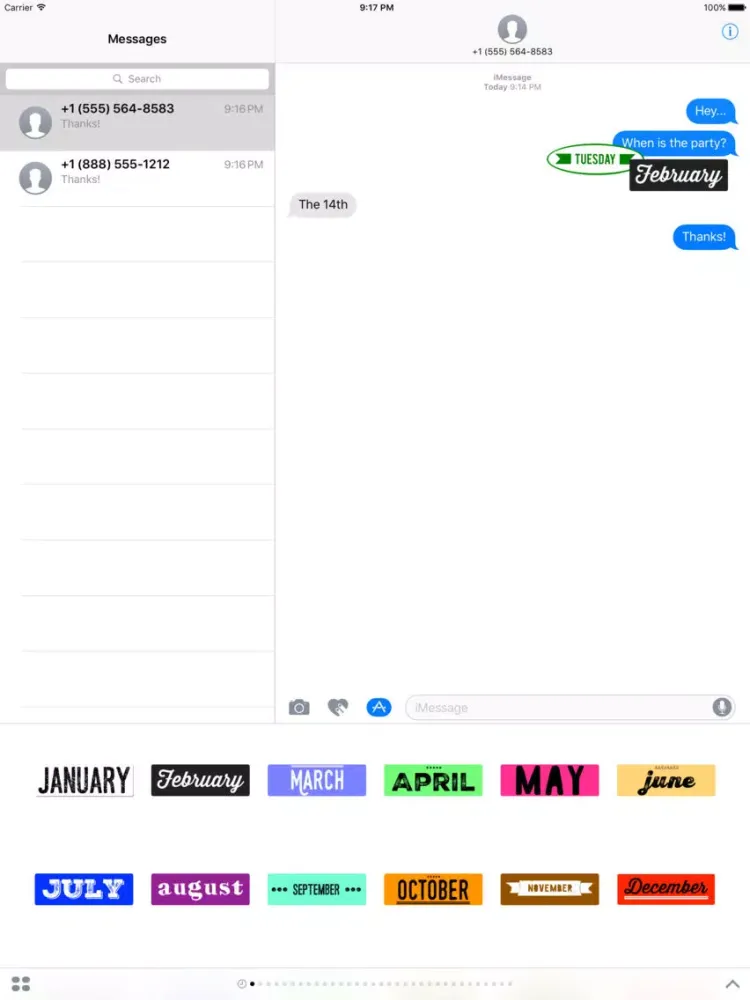 DayCals: Days & Months Calendar Stickers iPad  স্ক্রিনশট
