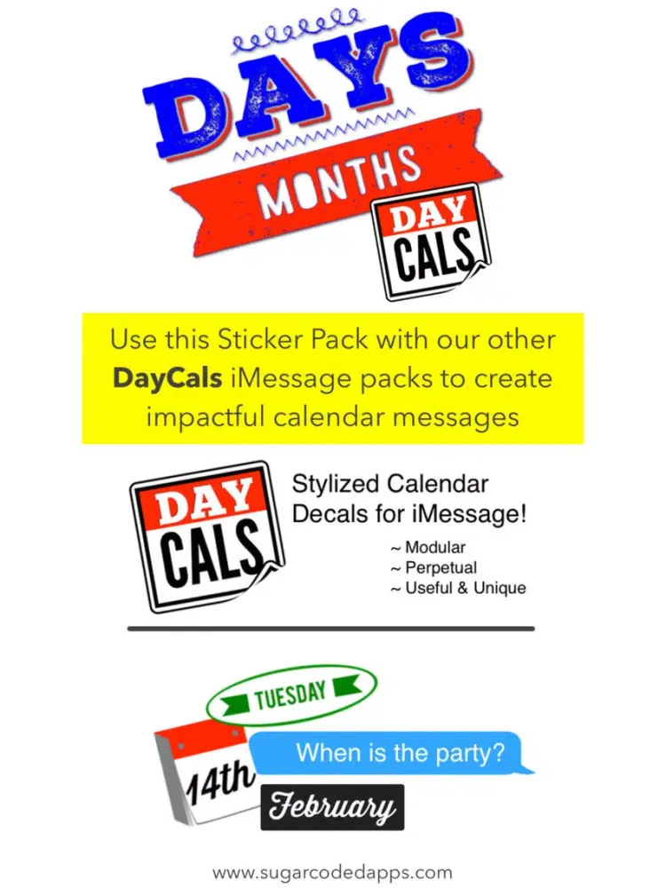 DayCals: Days & Months Calendar Stickers iPad  স্ক্রিনশট