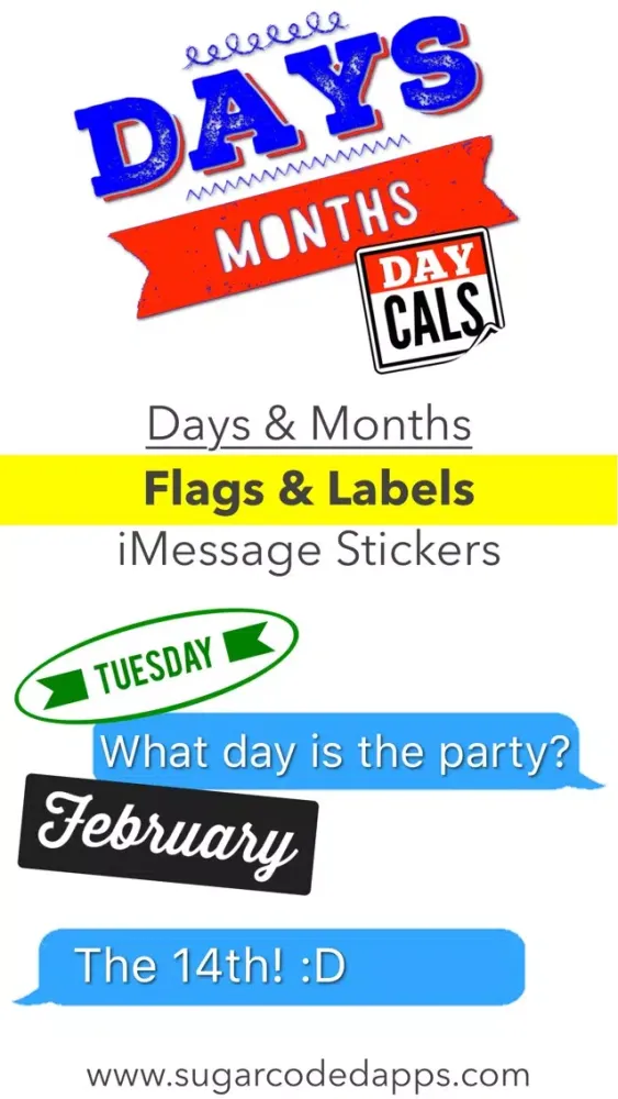 DayCals: Days & Months Calendar Stickers স্ক্রিনশট