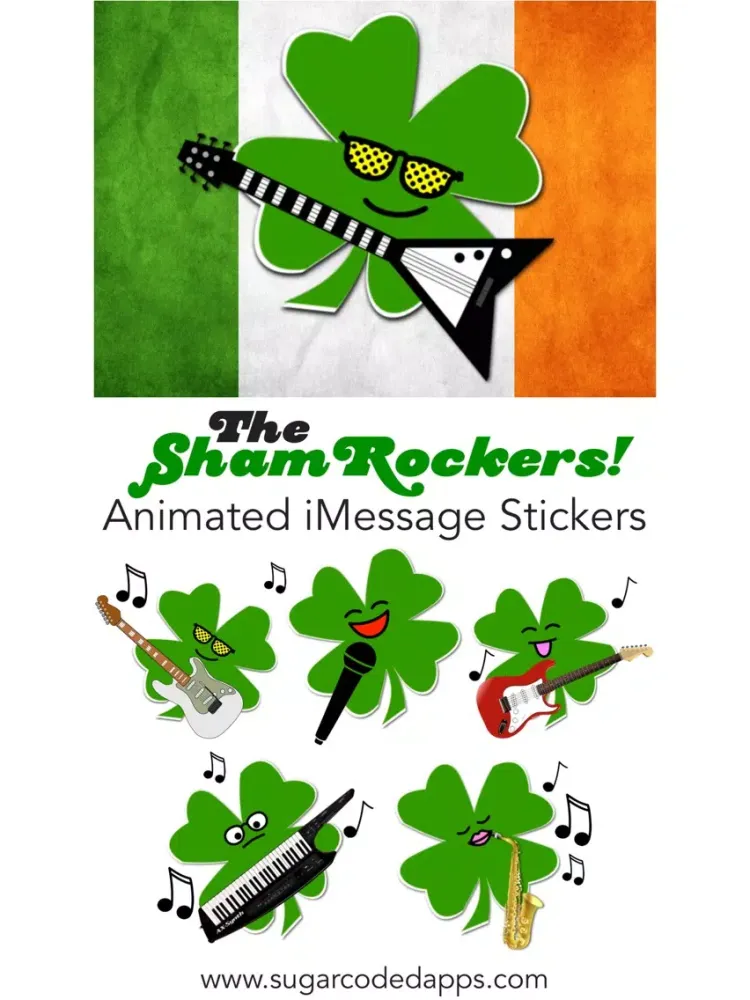 ShamRockers!: Animated Stickers iPad Screenshots