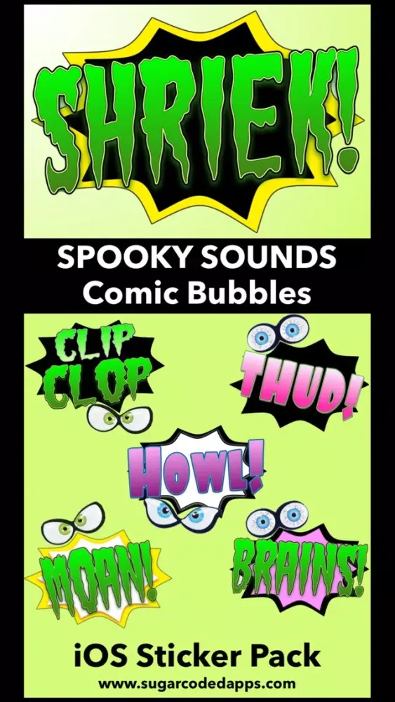 Capturas de tela do Shriek! Spooky Sound Comic Bubbles