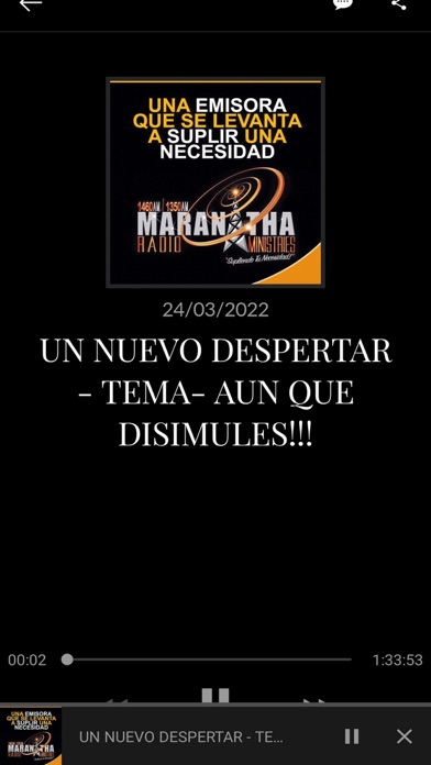 Screenshot di Maranatha Radio