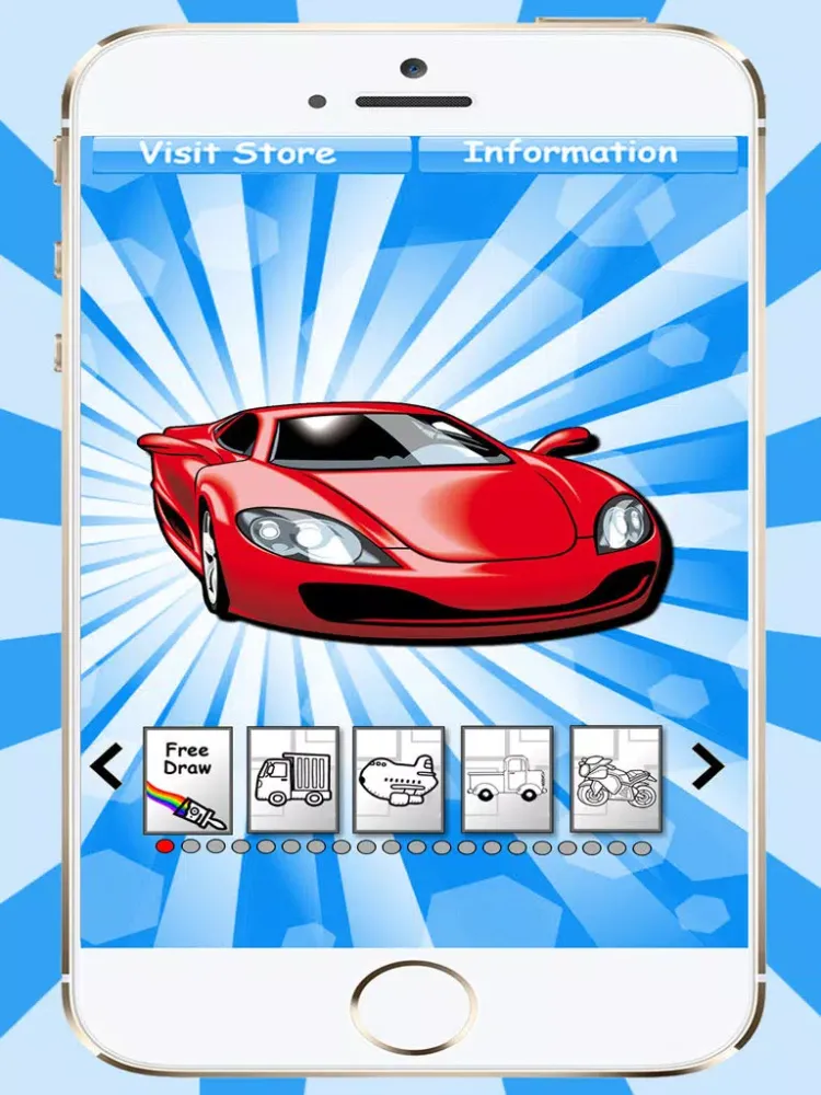 Capturas de tela do 100 Vehicles To Paint iPad 
