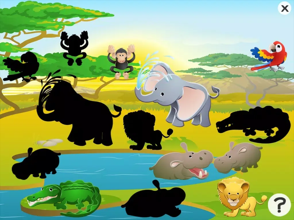 Animals of the safari game for children: Learn for kindergarten or pre-school iPad 应用截图