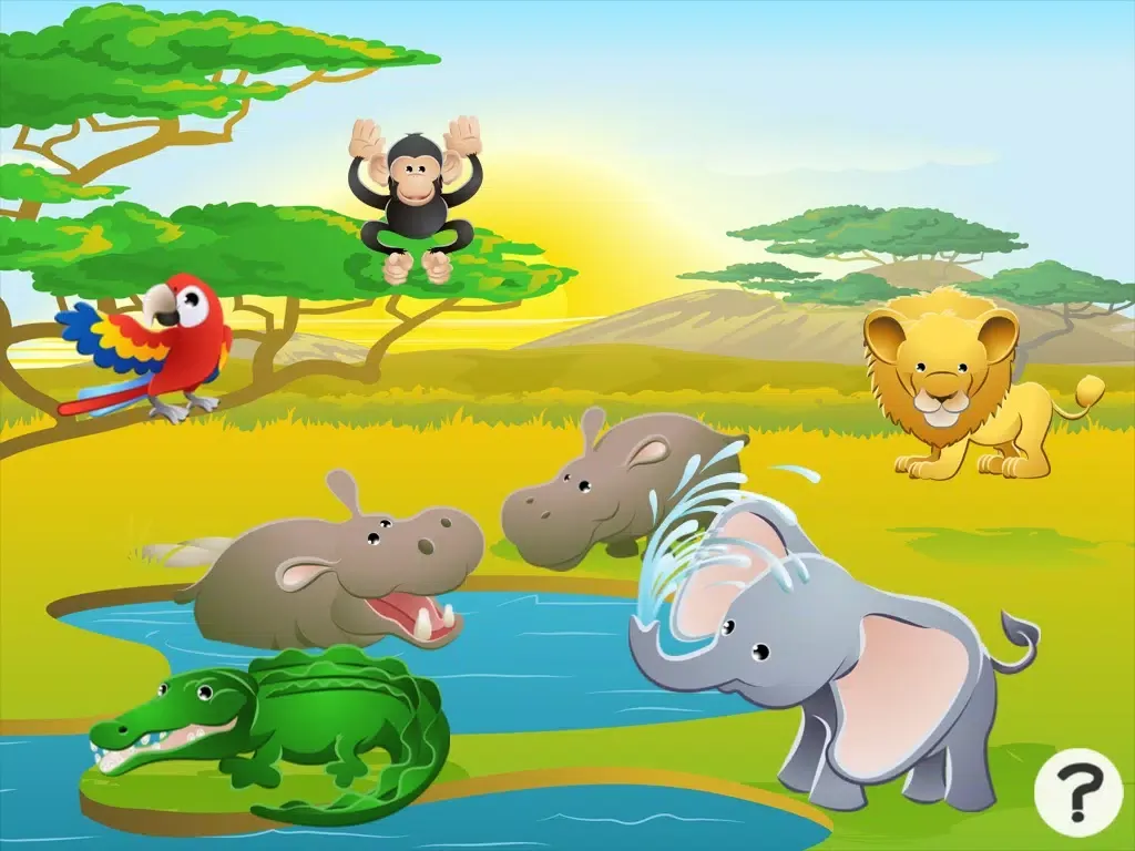 Animals of the safari game for children: Learn for kindergarten or pre-school iPad 应用截图
