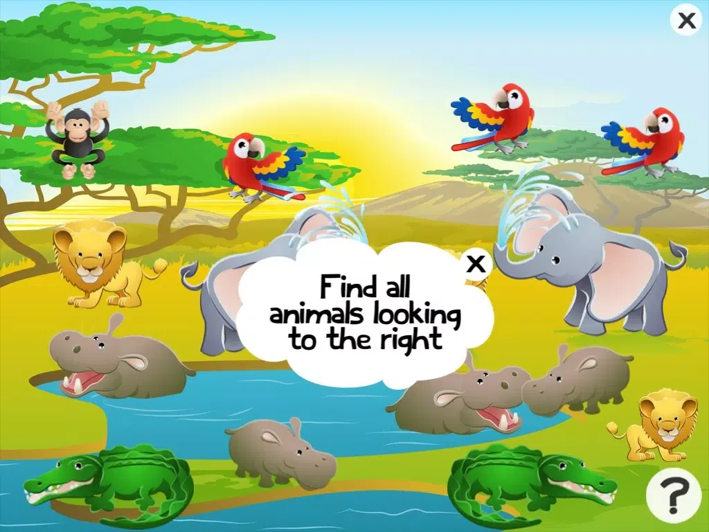Animals of the safari game for children: Learn for kindergarten or pre-school iPad 应用截图