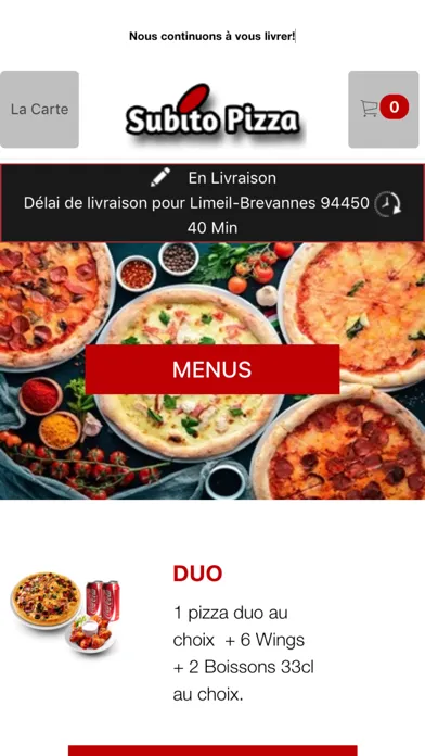 Tangkapan skrin Subito Pizza Valenton