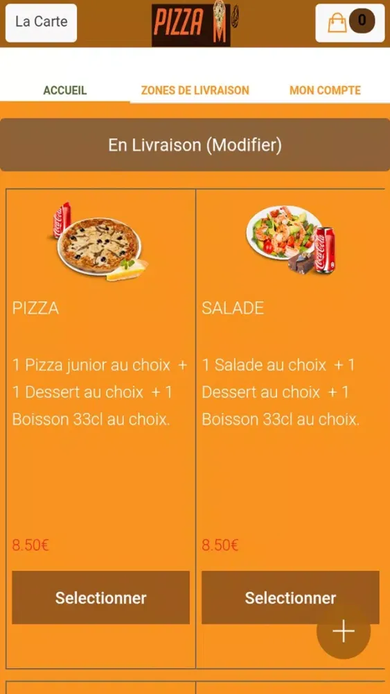 Capturas de tela do Pizza M