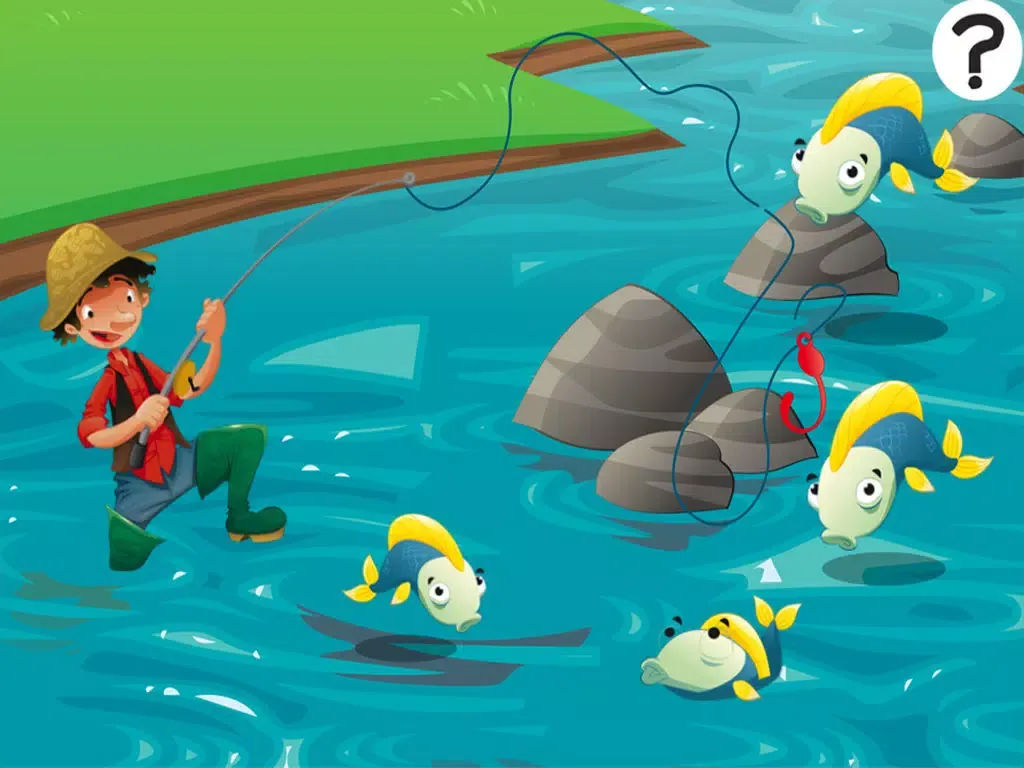 ภาพหน้าจอของ A Fishing Game for Children: Learn with Fish puzzles, games and riddles iPad 