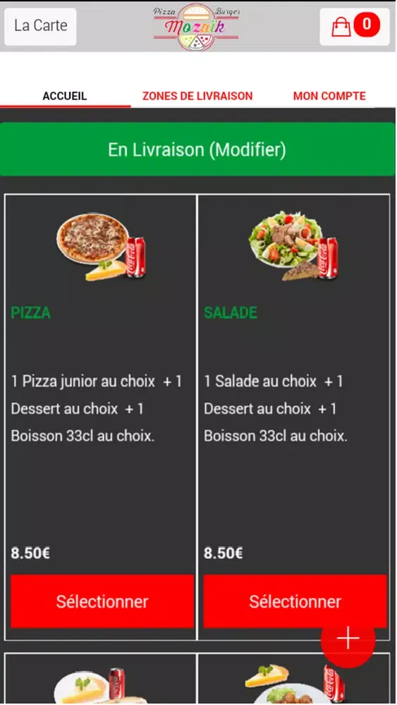 Tangkapan layar Mozaik Pizza