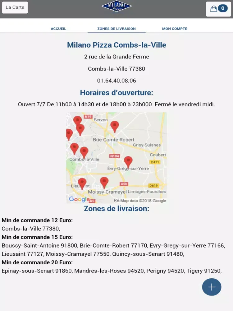 Milano Pizza Combs-la-Ville iPad  स्क्रीनशॉट
