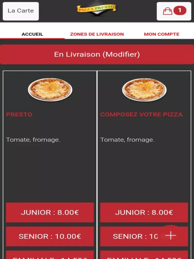 Pizza Presto Argentan iPad  Screenshots
