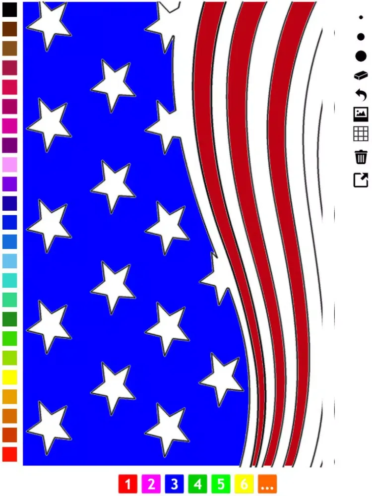 Capturas de tela do A Coloring Book for Children: Learn to color icons of the United States of America iPad 