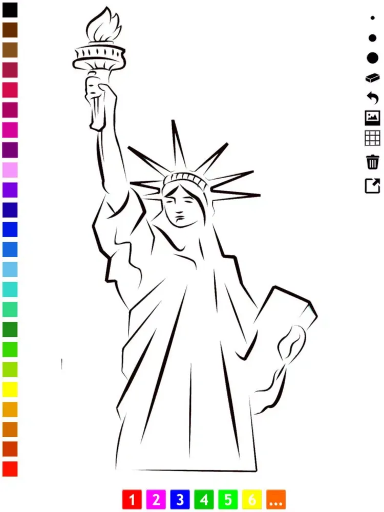 Capturas de tela do A Coloring Book for Children: Learn to color icons of the United States of America iPad 