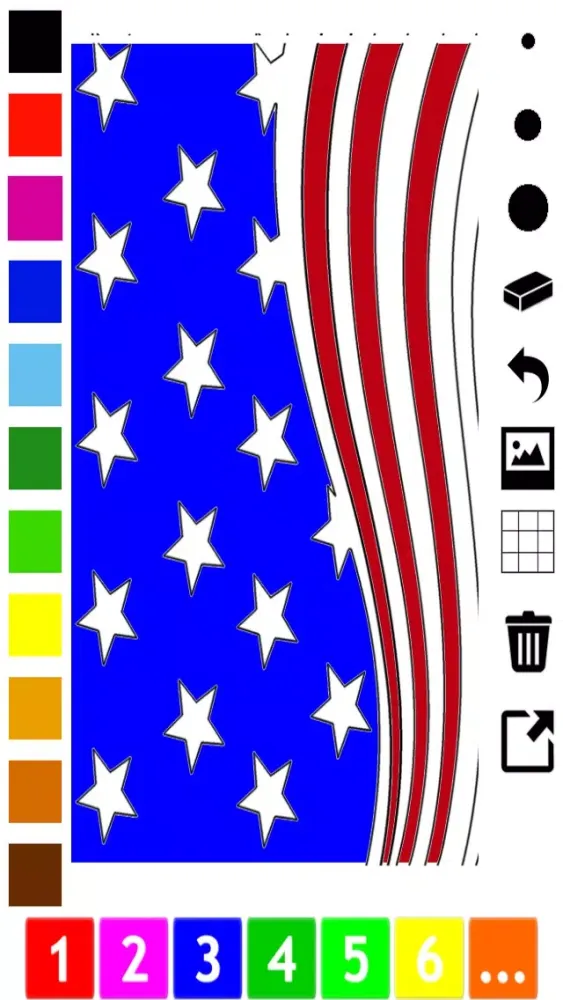 Capturas de tela do A Coloring Book for Children: Learn to color icons of the United States of America