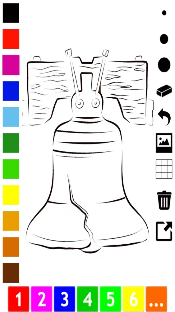 Capturas de tela do A Coloring Book for Children: Learn to color icons of the United States of America