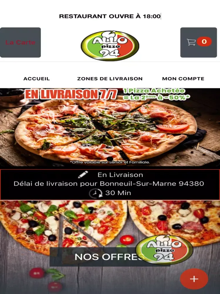 ภาพหน้าจอของ Allo Pizza Creteil 94 iPad 