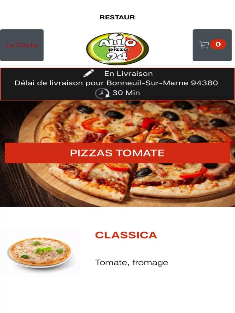 ภาพหน้าจอของ Allo Pizza Creteil 94 iPad 