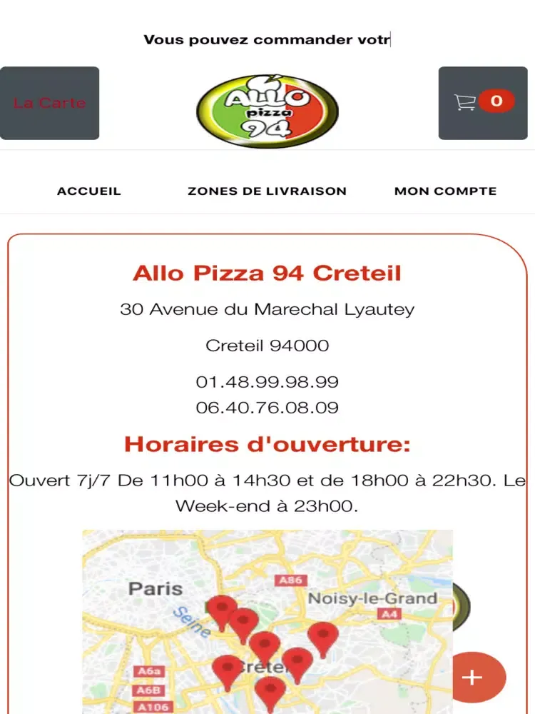 ภาพหน้าจอของ Allo Pizza Creteil 94 iPad 