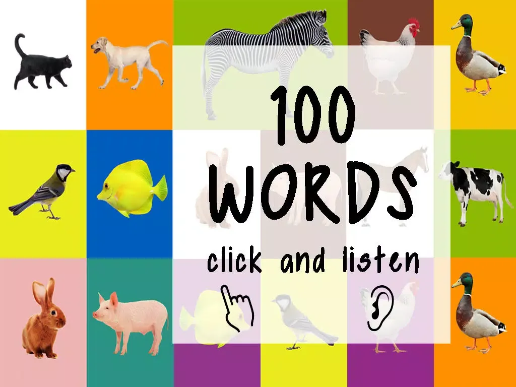 Capturas de pantalla de ABC 100 First Words For Children To Listen, Learn, Speak With Vocabulary in English With Animals iPad 