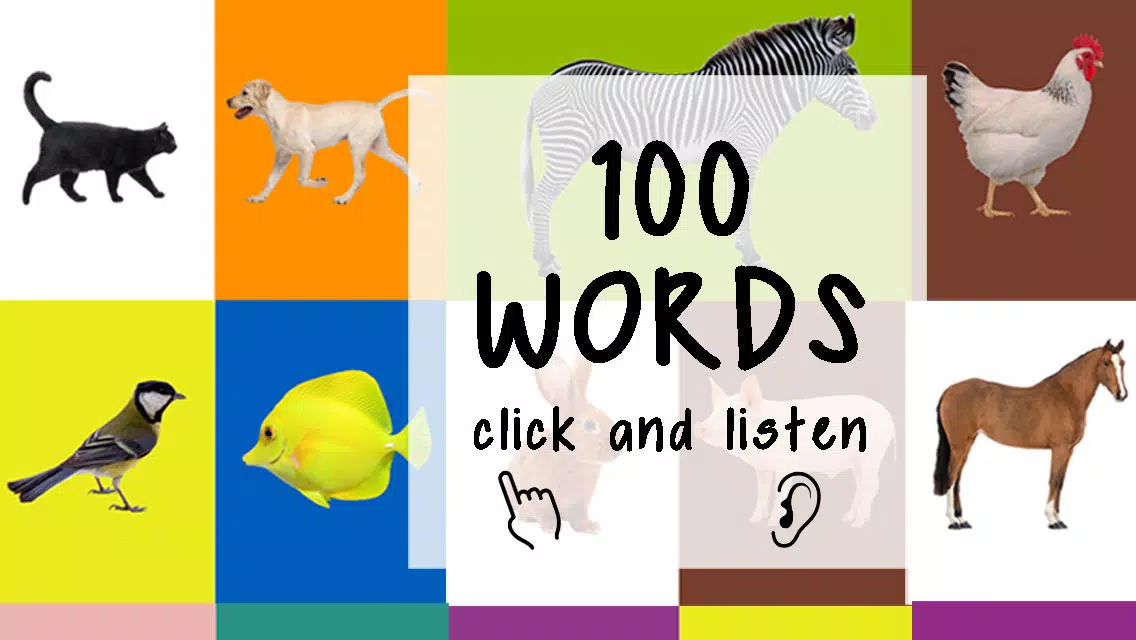 Capturas de pantalla de ABC 100 First Words For Children To Listen, Learn, Speak With Vocabulary in English With Animals