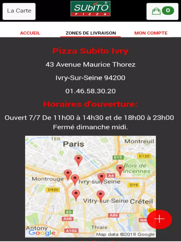 Capturas de tela do Pizza Subito Ivry iPad 