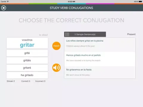 Captures d'écran de Spanish Verb Coach - Learn Subject Pronouns and Practice Verb Conjugations iPad 