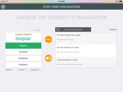 Captures d'écran de Spanish Verb Coach - Learn Subject Pronouns and Practice Verb Conjugations iPad 
