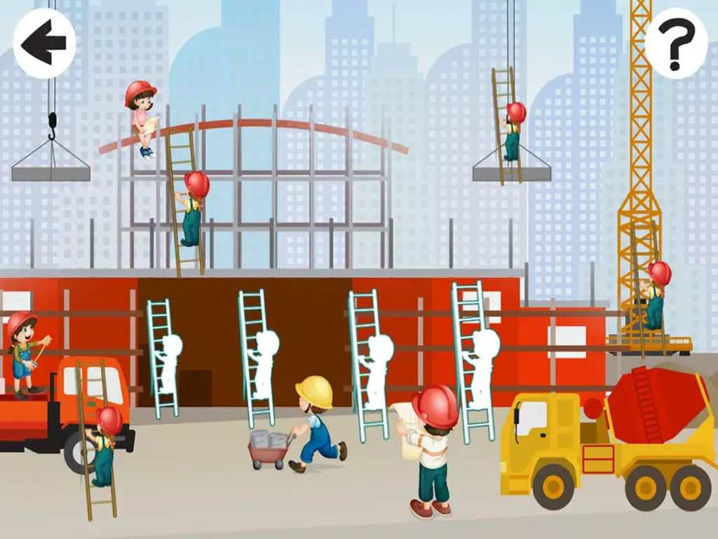 A Sizing Game; Learn and Play for Children on a Construction Site iPad 应用截图