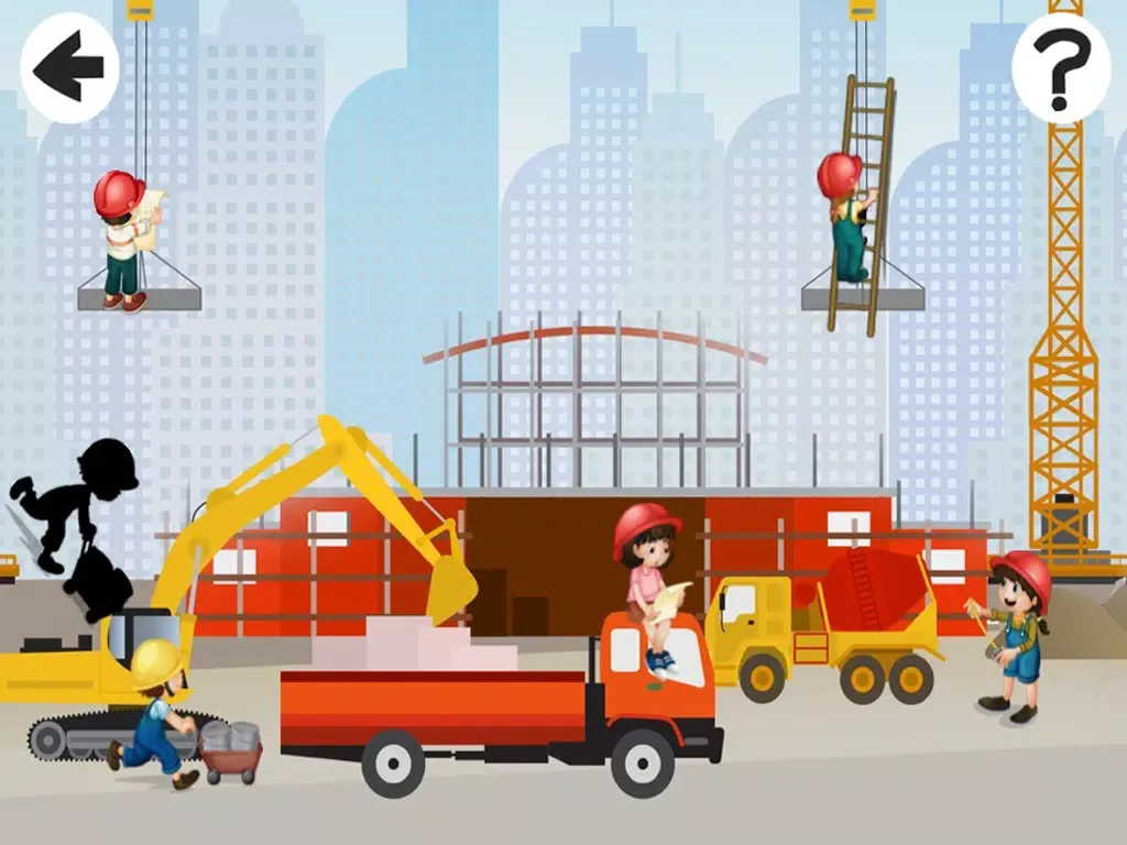 A Construction Site Shadow Game: Learn and Play for Children iPad  Screenshots