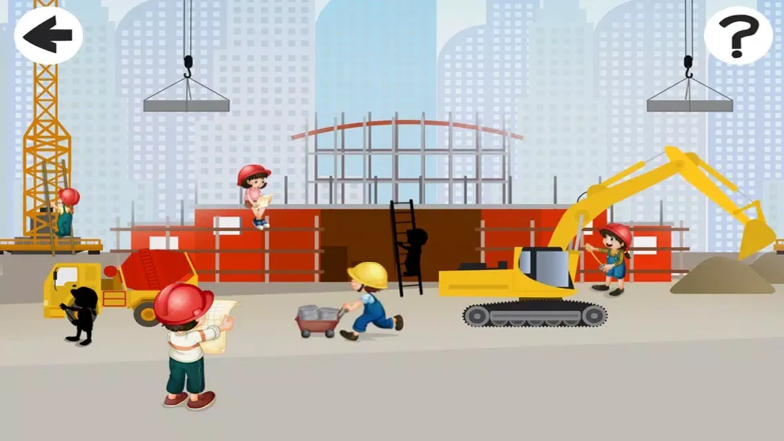 A Construction Site Shadow Game: Learn and Play for Children Screenshots