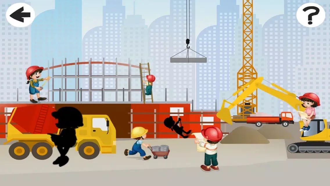 A Construction Site Shadow Game: Learn and Play for Children Screenshots