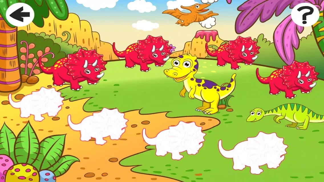 A Prehistoric Times Sort by Size Game for Kids with Dinosaurs 스크린샷