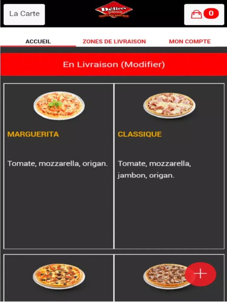 Tangkapan skrin Delices Pizza Orbec iPad 
