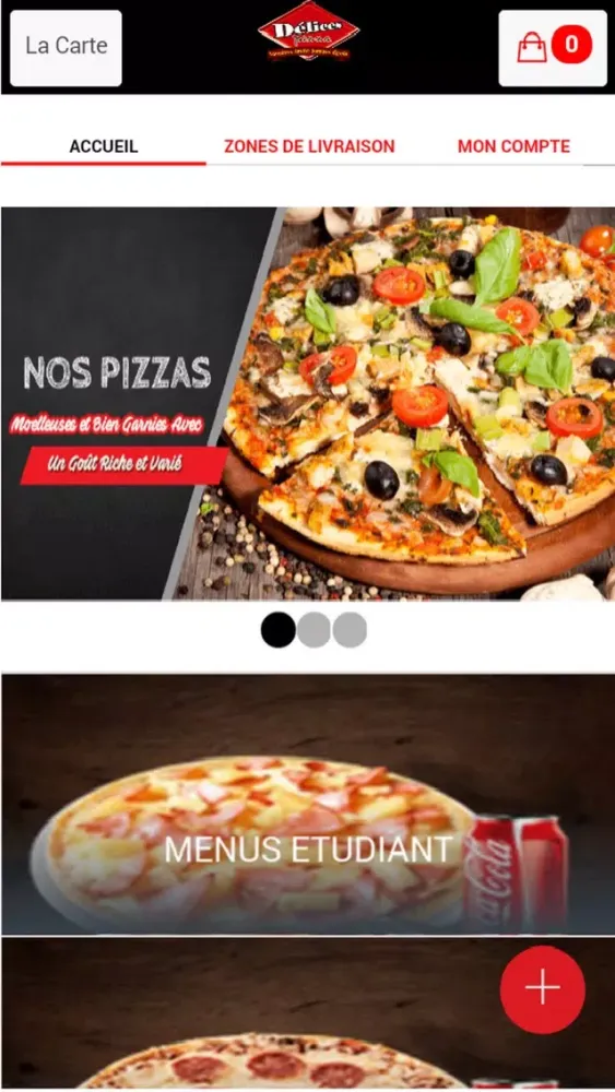 Tangkapan skrin Delices Pizza Orbec