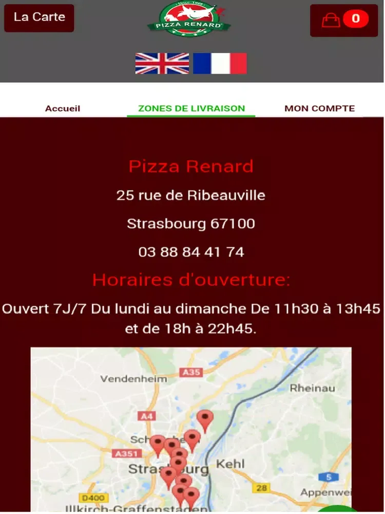 Capturas de tela do Pizza Renard Koenigshoffen iPad 