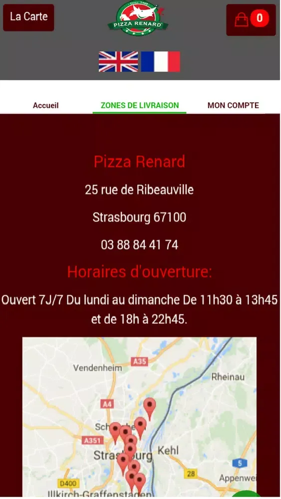 Capturas de tela do Pizza Renard Koenigshoffen