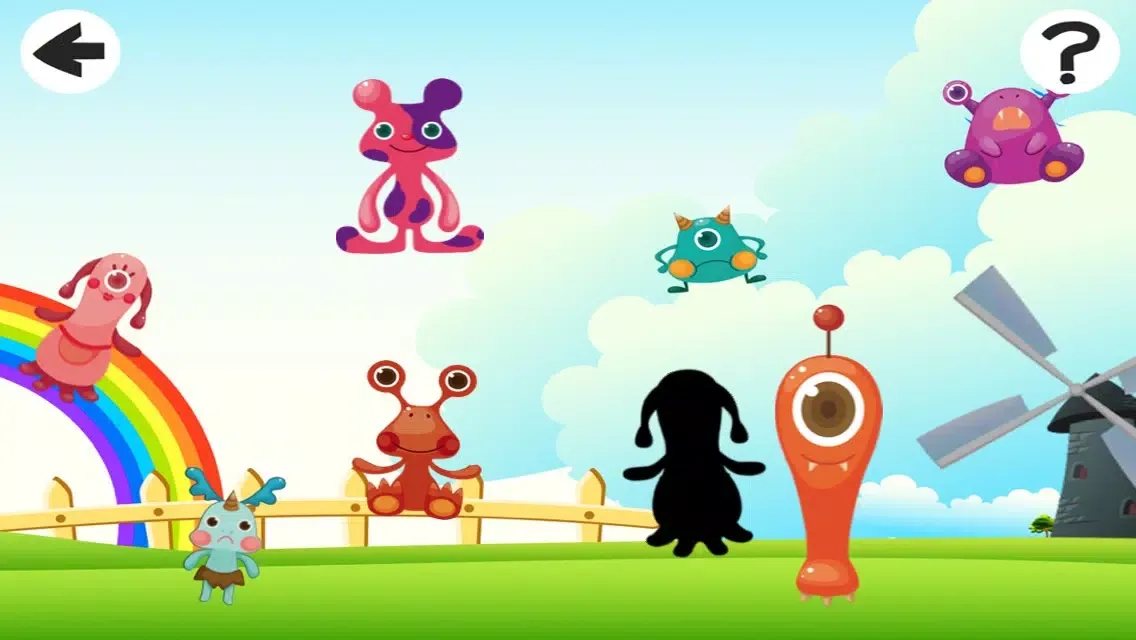 Capturas de tela do A Cute Monsters Shadow Game to Play and Learn for Children