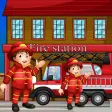 Alert Fire: Sort By Size Game for Children to Learn and Play with Firefighters Alert Fire: Sort By Size Game for Children to Learn and Play with Firefighters