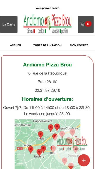 Andiamo Pizza Brou スクリーンショット