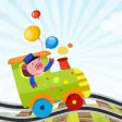 A Sort By Size Game for Children: Learn and Play with Animals Boarding a Train