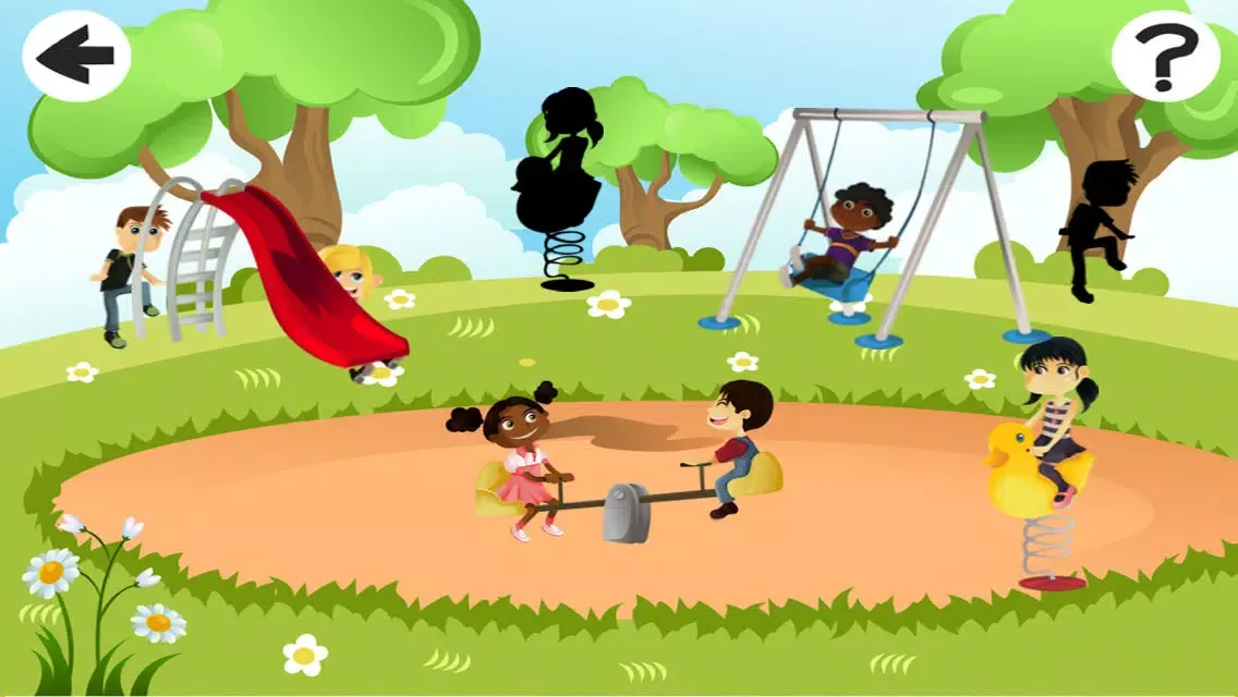 A Find the Shadow Game for Children: Learn and Play with Children at a Playground 스크린샷
