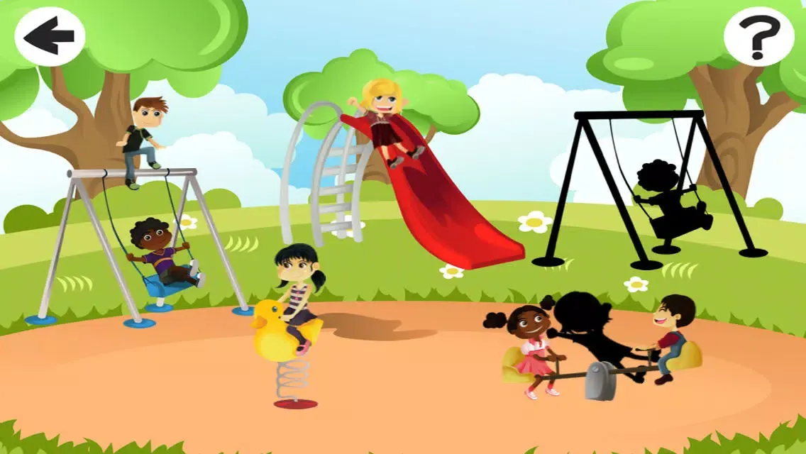 A Find the Shadow Game for Children: Learn and Play with Children at a Playground 스크린샷