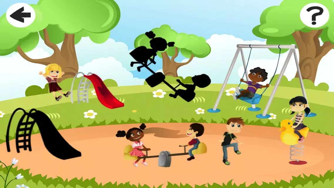 A Find the Shadow Game for Children: Learn and Play with Children at a Playground 스크린샷